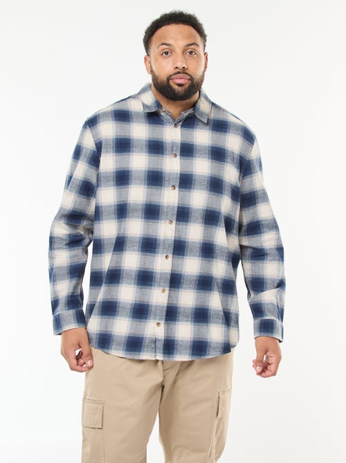 Overhemd met lange mouwen met ruitjesmotief - Kiabi