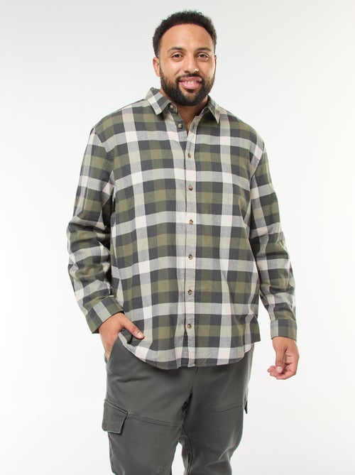 Overhemd met lange mouwen met ruitjesmotief - Kiabi