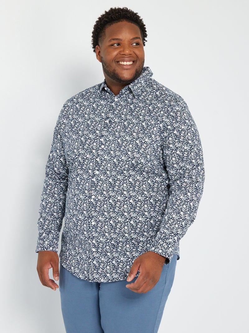 Overhemd met motiefje BLAUW - Kiabi