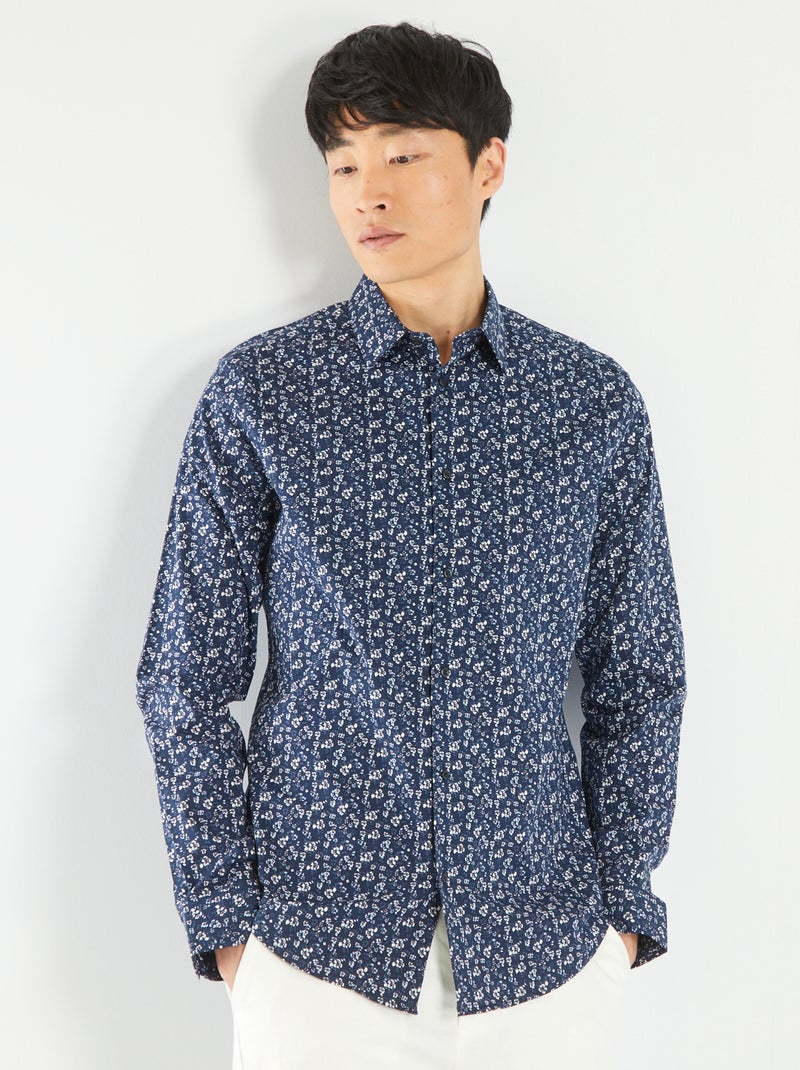 Overhemd met print BLAUW - Kiabi
