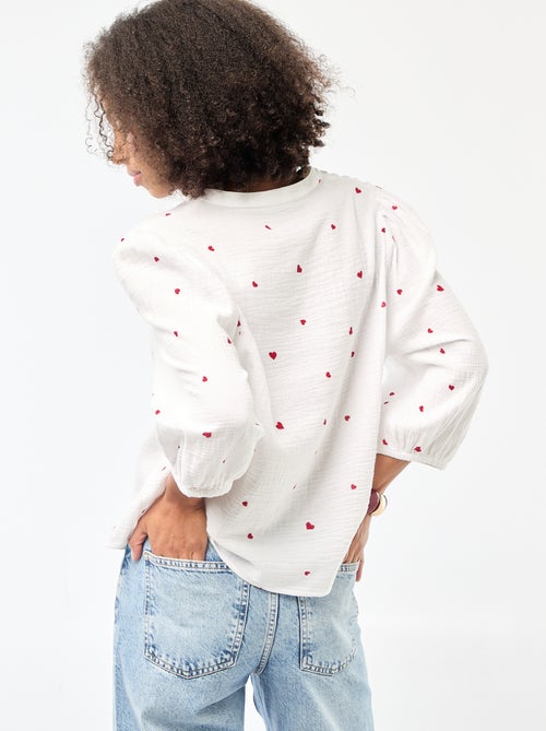 Overhemd met print van katoengaas - Kiabi