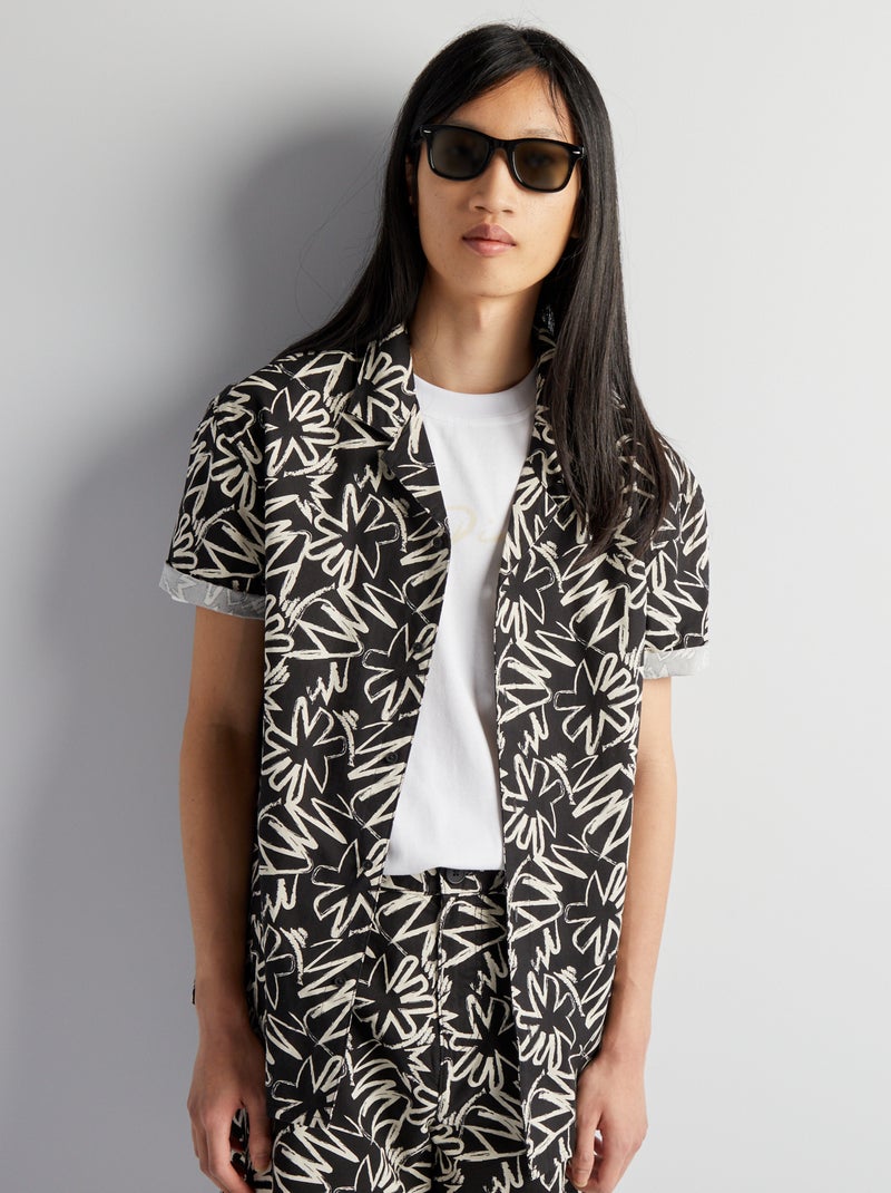 Overhemd met print ZWART - Kiabi