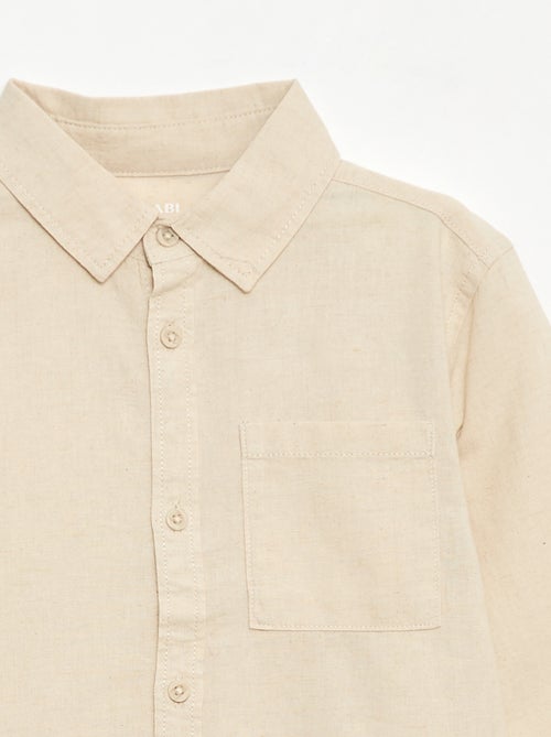 Overhemd met zak en oprolbare mouwen - Kiabi