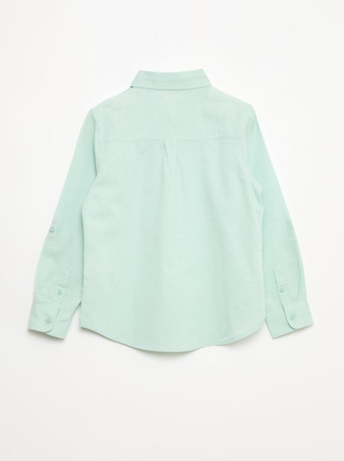 Overhemd met zak en oprolbare mouwen - Kiabi