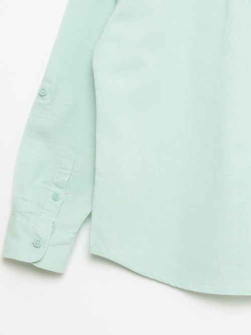 Overhemd met zak en oprolbare mouwen - Kiabi