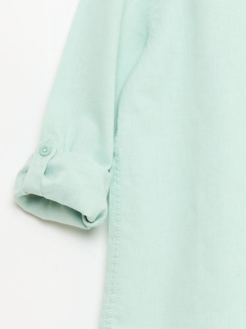 Overhemd met zak en oprolbare mouwen - Kiabi