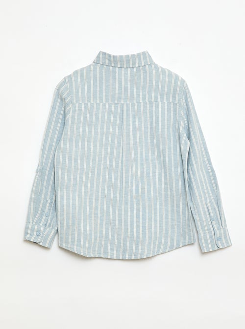 Overhemd met zak en oprolbare mouwen - Kiabi