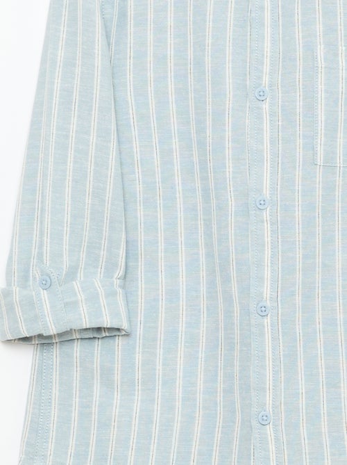 Overhemd met zak en oprolbare mouwen - Kiabi