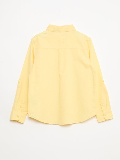 Overhemd met zak en oprolbare mouwen - Kiabi