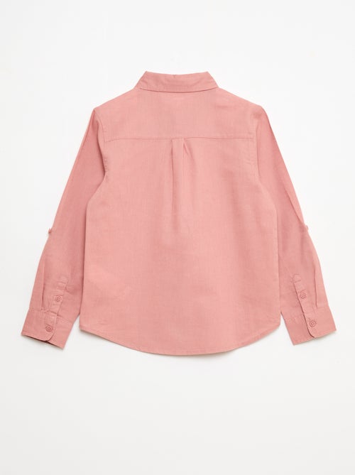 Overhemd met zak en oprolbare mouwen - Kiabi