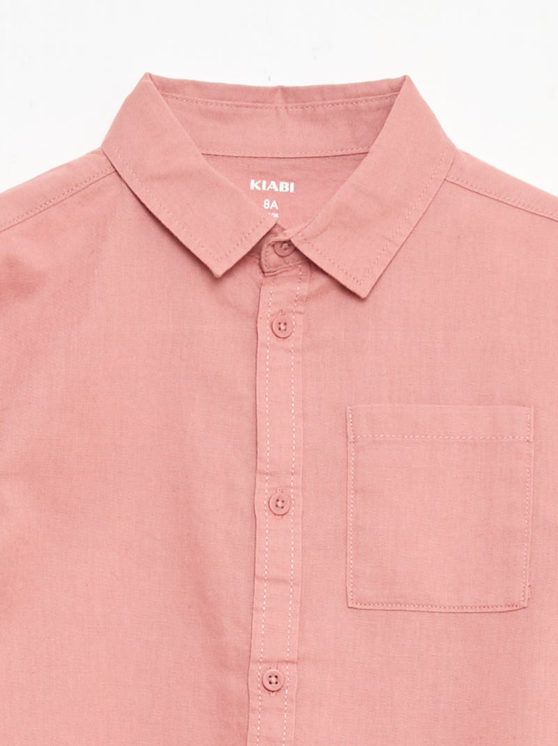 Overhemd met zak en oprolbare mouwen Rose - Kiabi