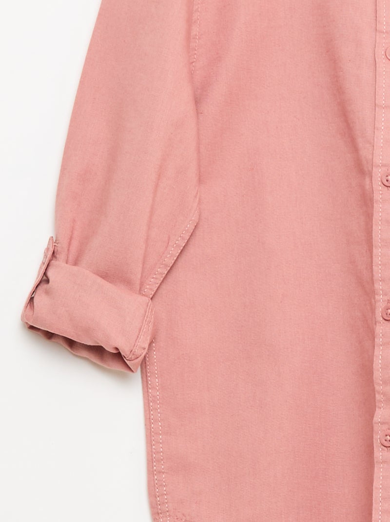 Overhemd met zak en oprolbare mouwen Rose - Kiabi
