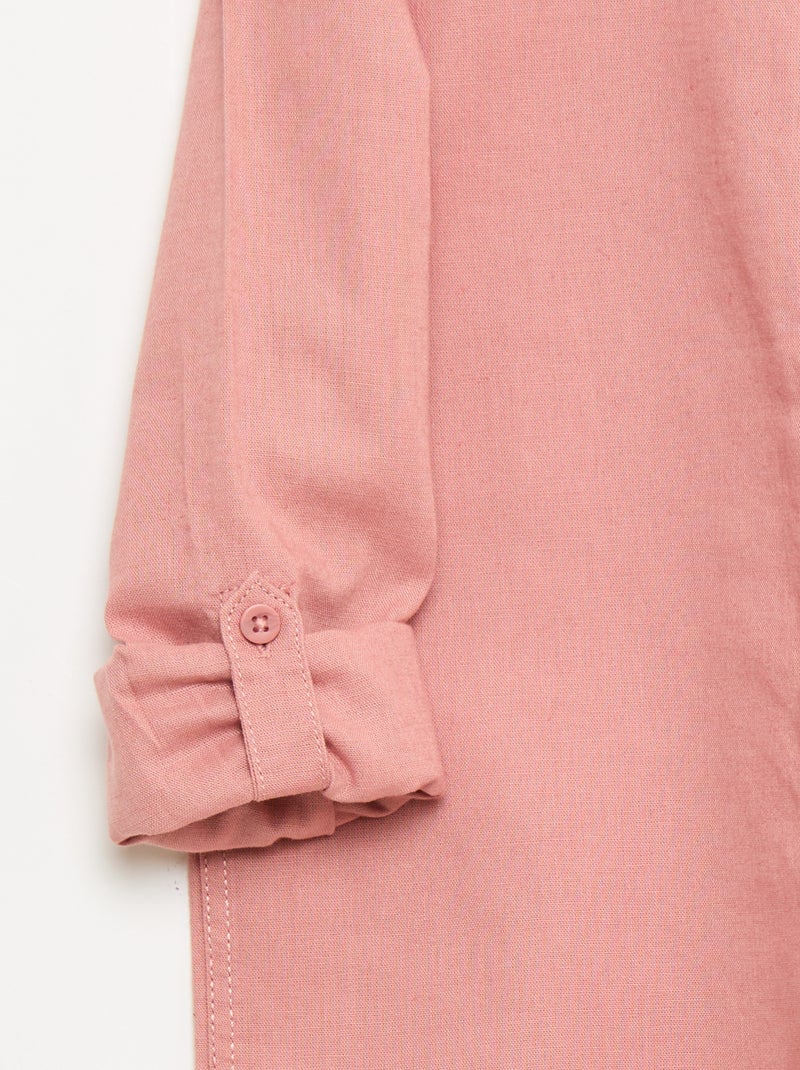 Overhemd met zak en oprolbare mouwen Rose - Kiabi