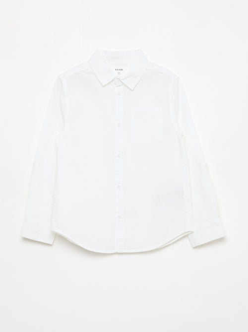 Overhemd met zak en oprolbare mouwen - Kiabi