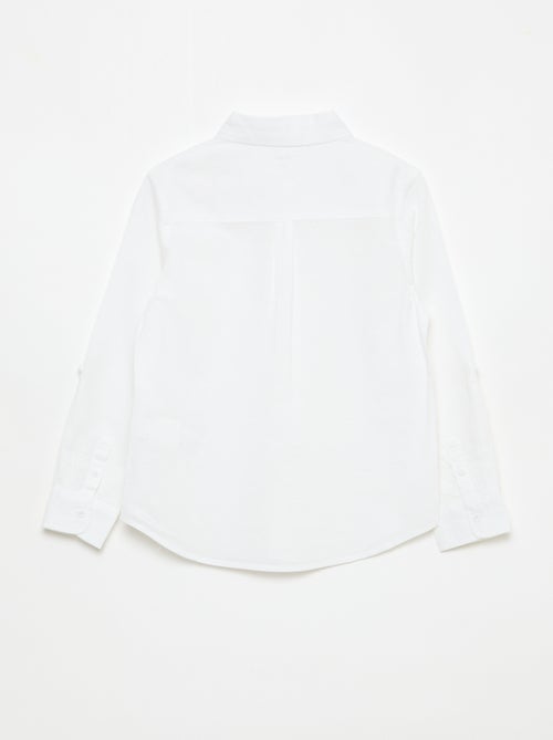 Overhemd met zak en oprolbare mouwen - Kiabi