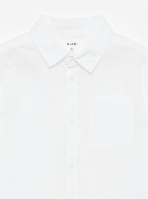 Overhemd met zak en oprolbare mouwen - Kiabi