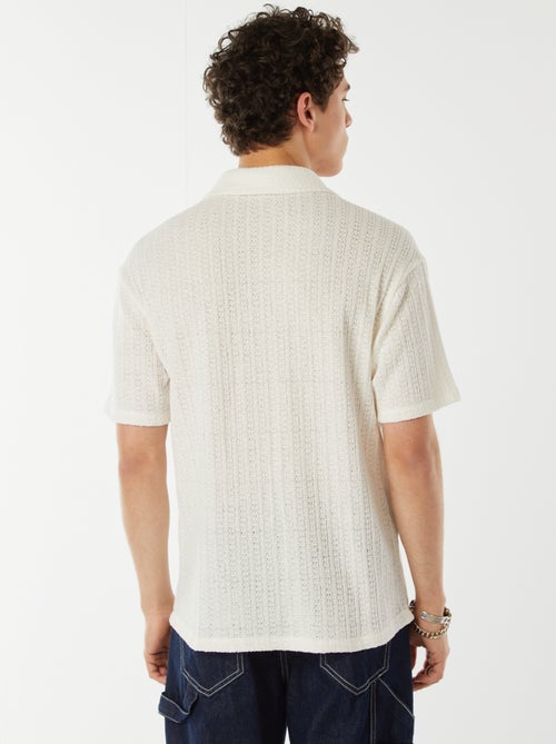 Overhemd van ajourtricot met korte mouwen - Kiabi