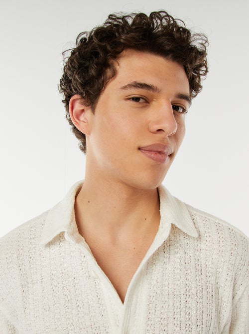 Overhemd van ajourtricot met korte mouwen - Kiabi