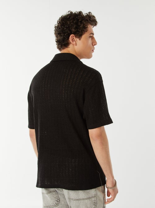 Overhemd van ajourtricot met korte mouwen - Kiabi