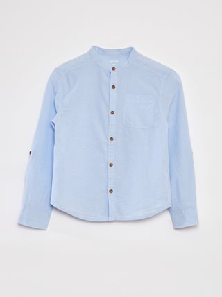 Overhemd van chambray met maokraagje
