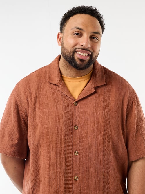 Overhemd van fantasietricot met korte mouwen - Kiabi