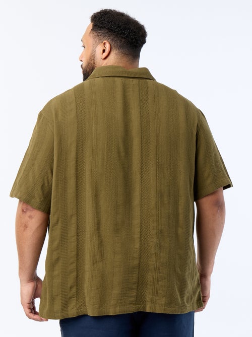 Overhemd van fantasietricot met korte mouwen - Kiabi