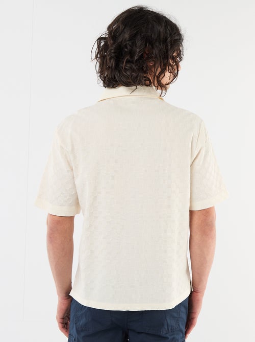 Overhemd van fantasietricot met korte mouwen - Kiabi