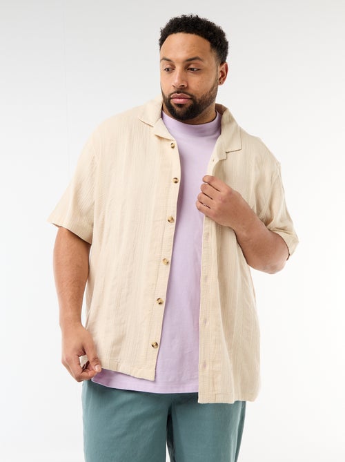 Overhemd van fantasietricot met korte mouwen - Kiabi