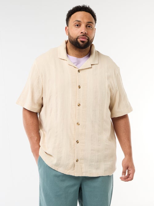 Overhemd van fantasietricot met korte mouwen - Kiabi