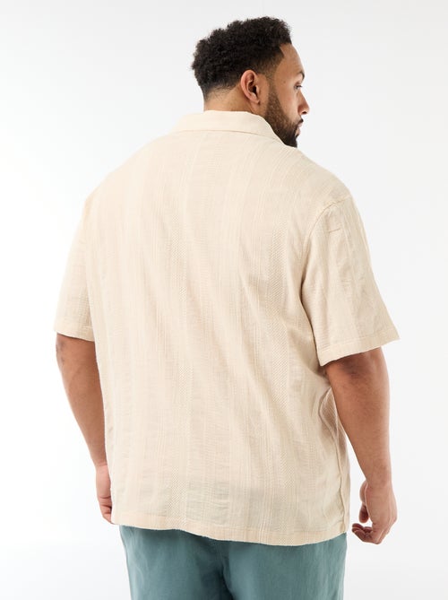 Overhemd van fantasietricot met korte mouwen - Kiabi