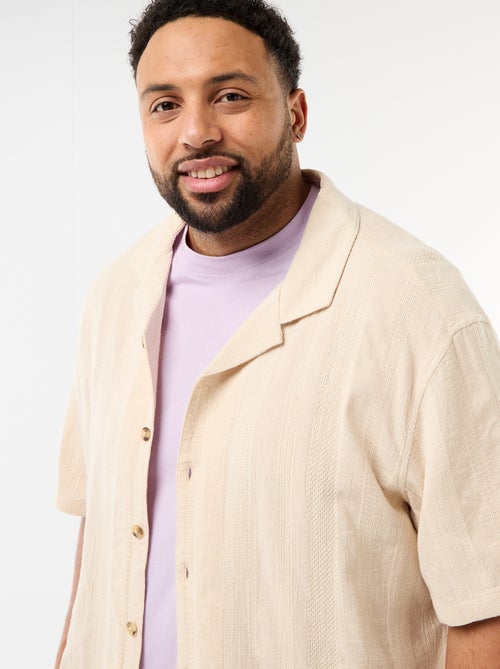 Overhemd van fantasietricot met korte mouwen - Kiabi