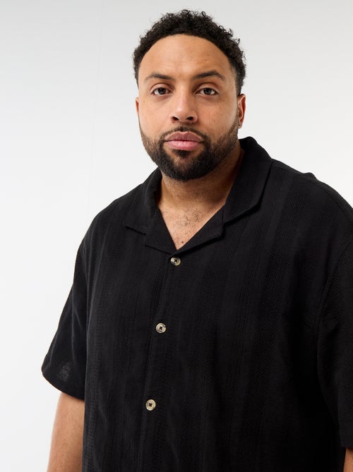 Overhemd van fantasietricot met korte mouwen - Kiabi