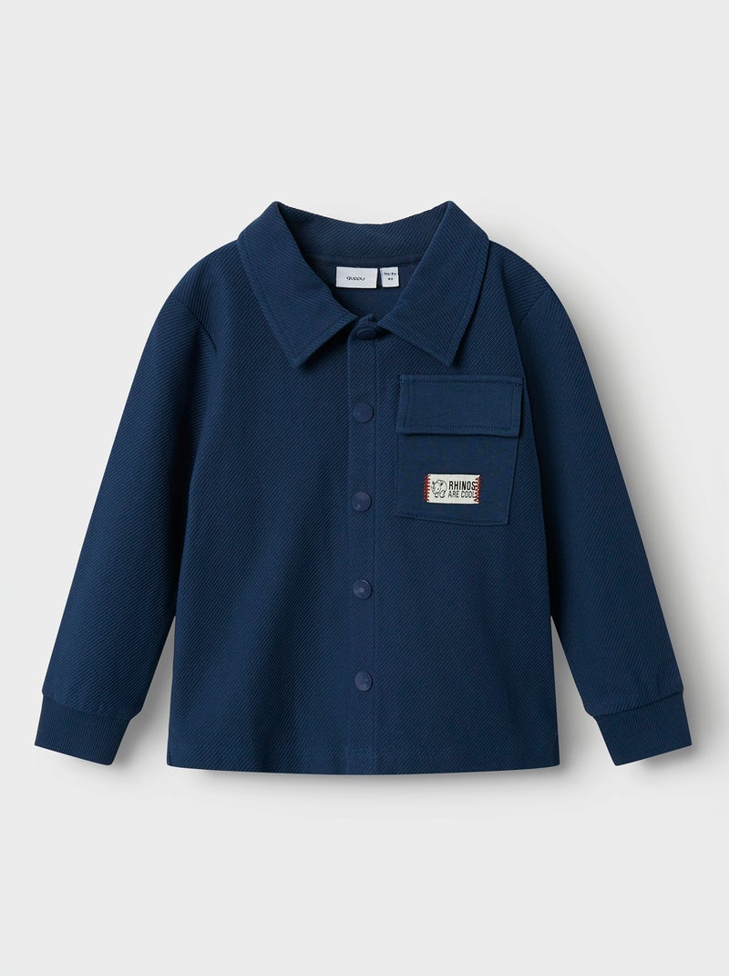 Overhemd van joggingstof 'Guppy' BLAUW - Kiabi