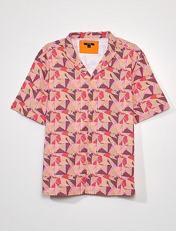 Overhemd van katoenpiqué met print - Kiabi
