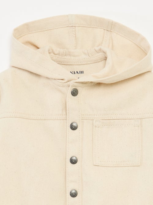 Overhemd van keperstof met capuchon - Kiabi