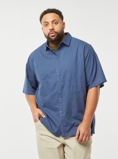 Overhemd van linnenmix met korte mouw - Kiabi