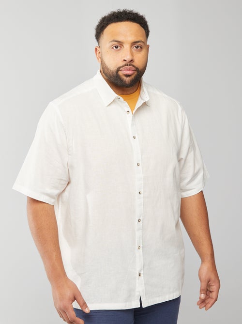 Overhemd van linnenmix met korte mouw - Kiabi