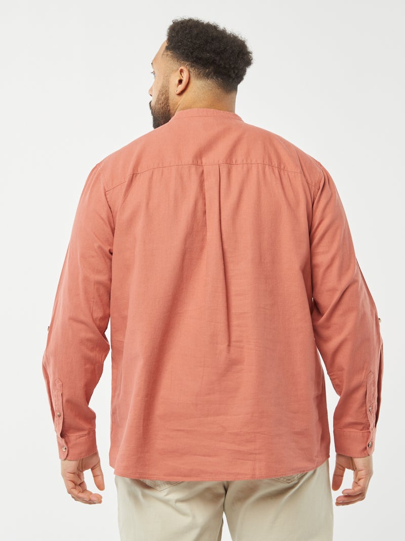 Overhemd van linnenmix met opstroopbare lange mouwen ROSE - Kiabi