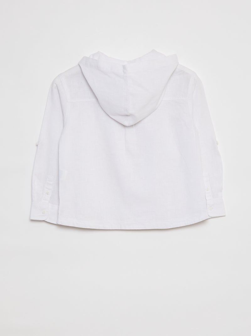 Overhemd van linnenmix wit - Kiabi