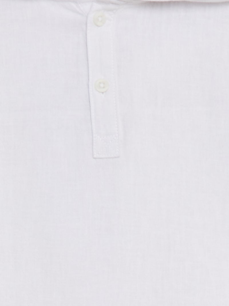 Overhemd van linnenmix wit - Kiabi