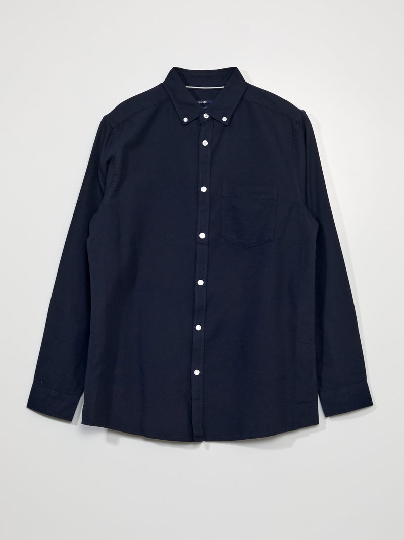 Overhemd van Oxford-katoen BLAUW - Kiabi