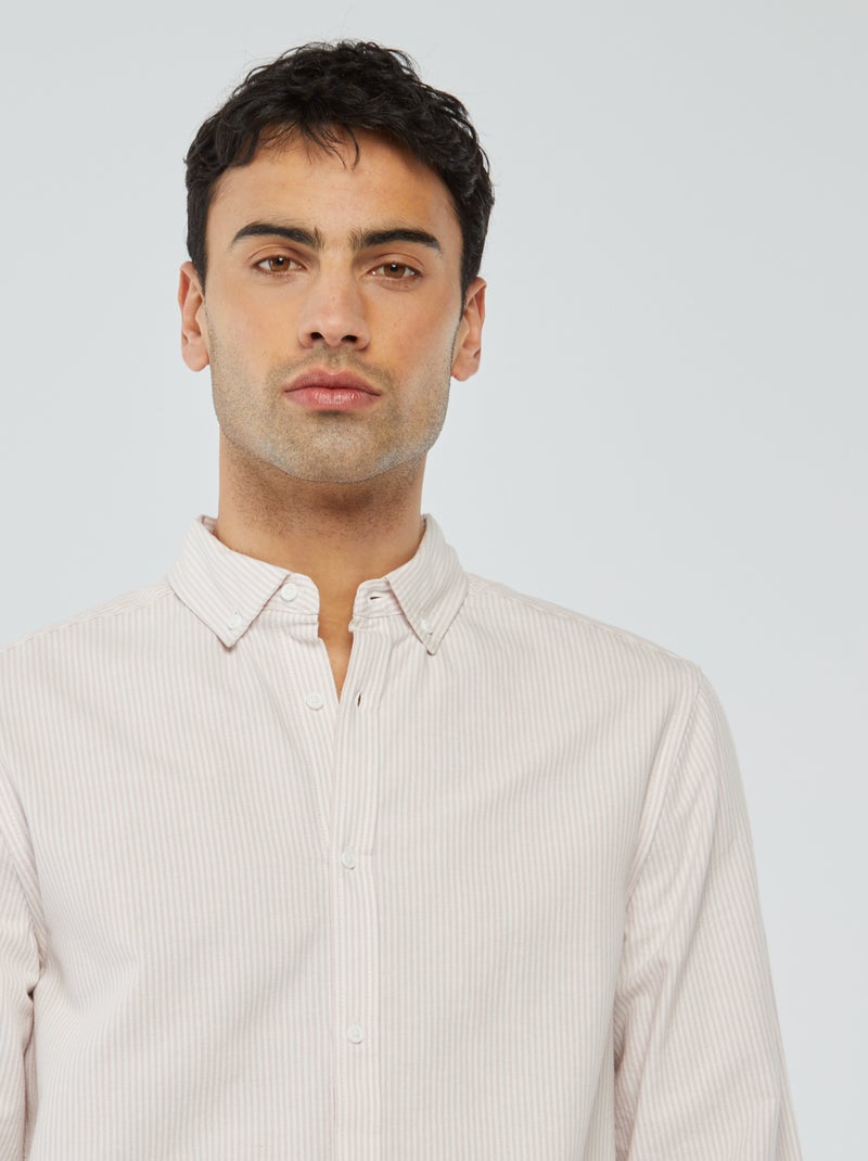 Overhemd van Oxford-katoen met motief ROSE - Kiabi