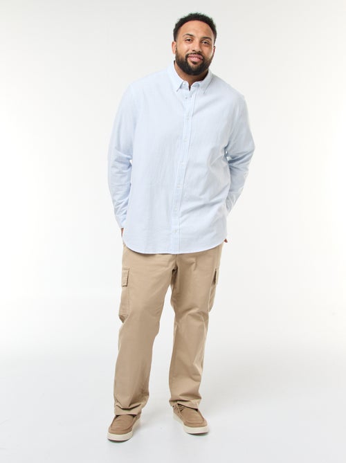 Overhemd van Oxford-katoen met streepjesmotief - Kiabi