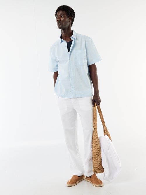 Overhemd van seersucker met korte mouwen - Kiabi