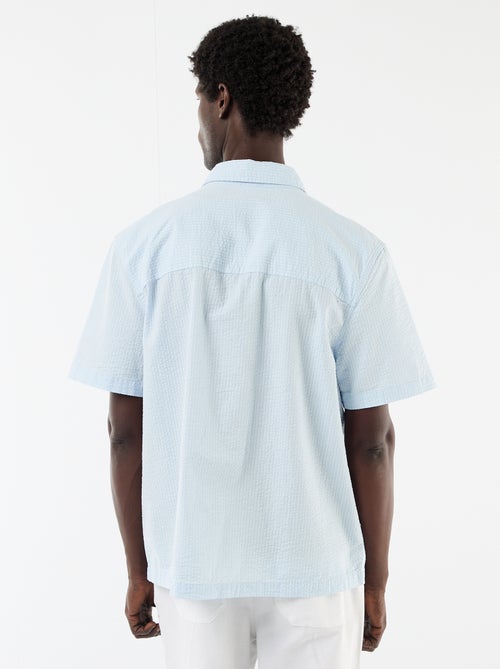 Overhemd van seersucker met korte mouwen - Kiabi