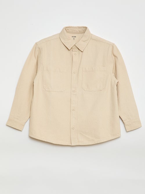 Overhemd van twill met 2 opgestikte borstzakjes - Kiabi