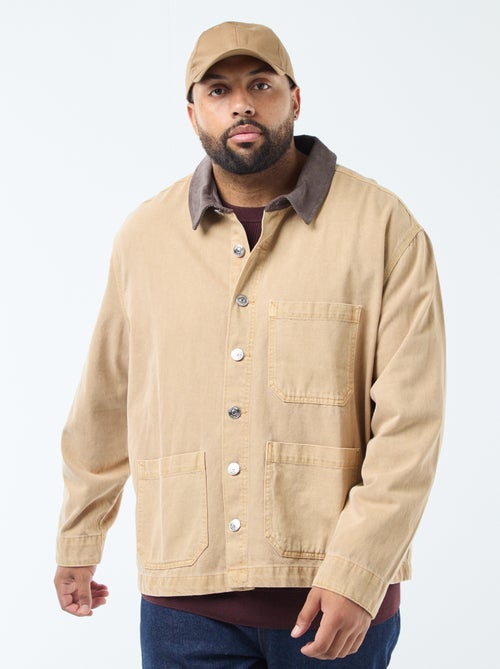 Overhemd van twill met contrasterend kraagje - Kiabi