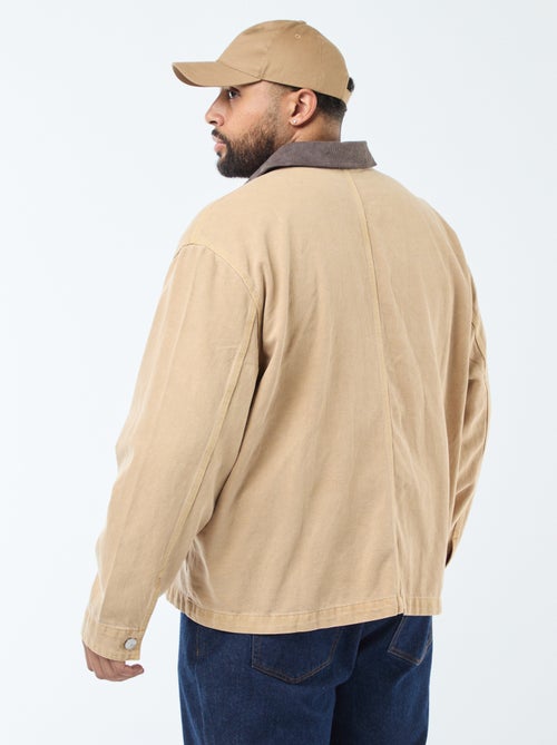 Overhemd van twill met contrasterend kraagje - Kiabi