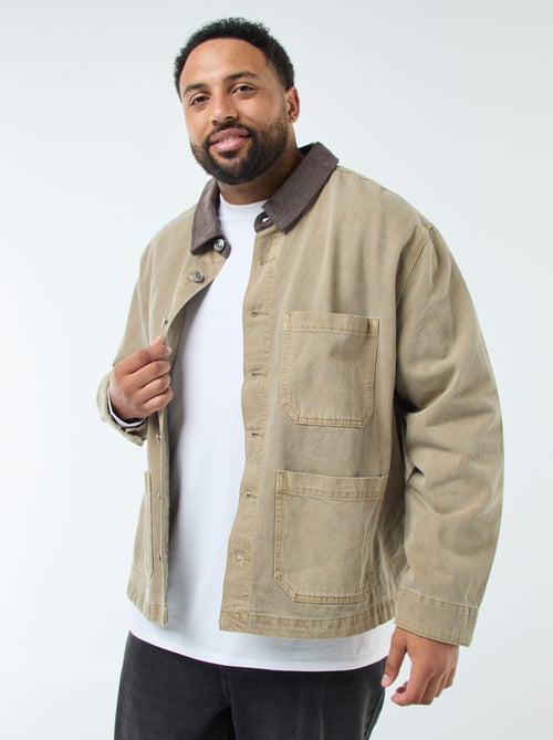 Overhemd van twill met contrasterend kraagje - Kiabi