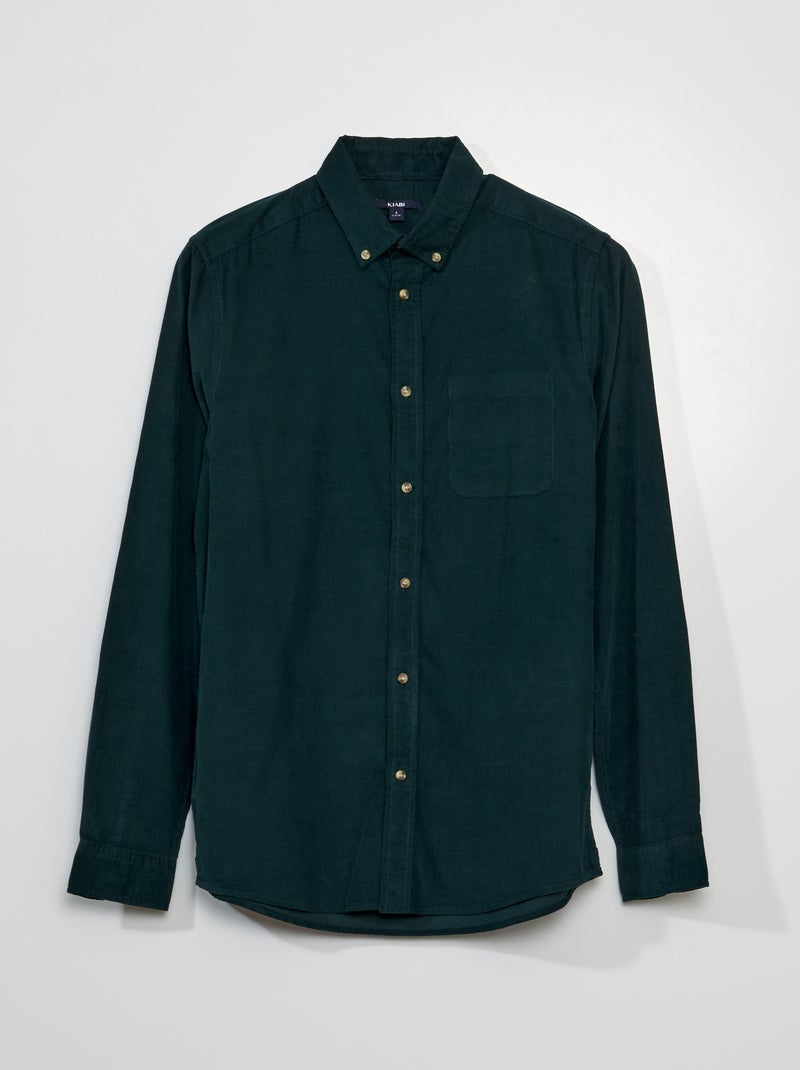Overhemd van velours GROEN - Kiabi